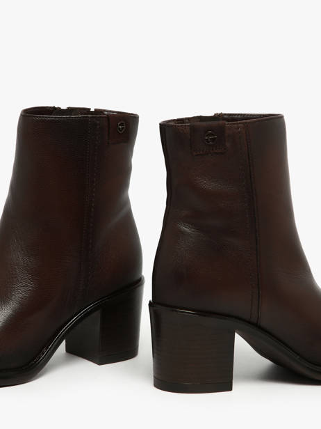 Enkellaarsjes Met Hak Uit Leder Tamaris Bruin accessoires 45 ander zicht 2